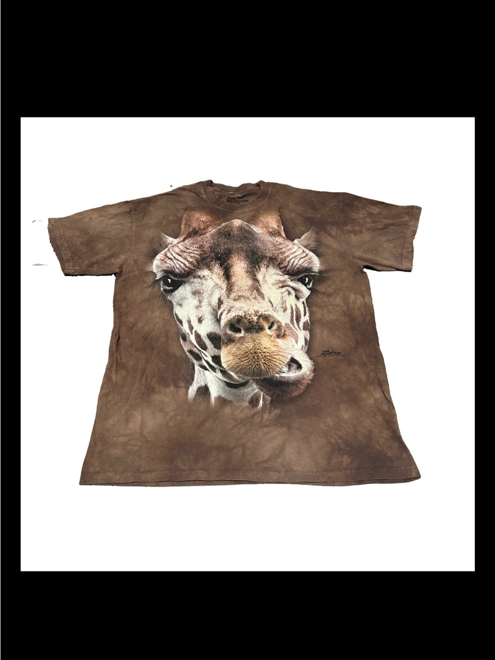 The Mountain Giraffe Safari Animal Face Brown Tie-Dye T-Shirt 2012 Men’s Large